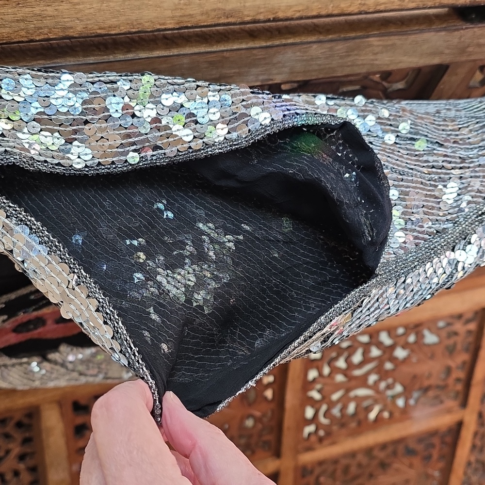 Chanson D Amour Vintage Elegant Sequin Butterfly Top - Picture 4 of 8